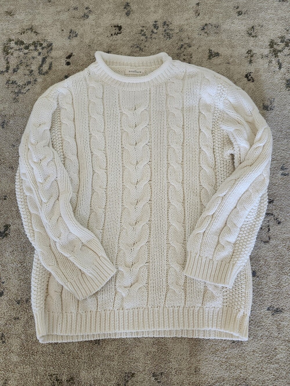 Neuflora Cream Fisherman Sweater Size XS